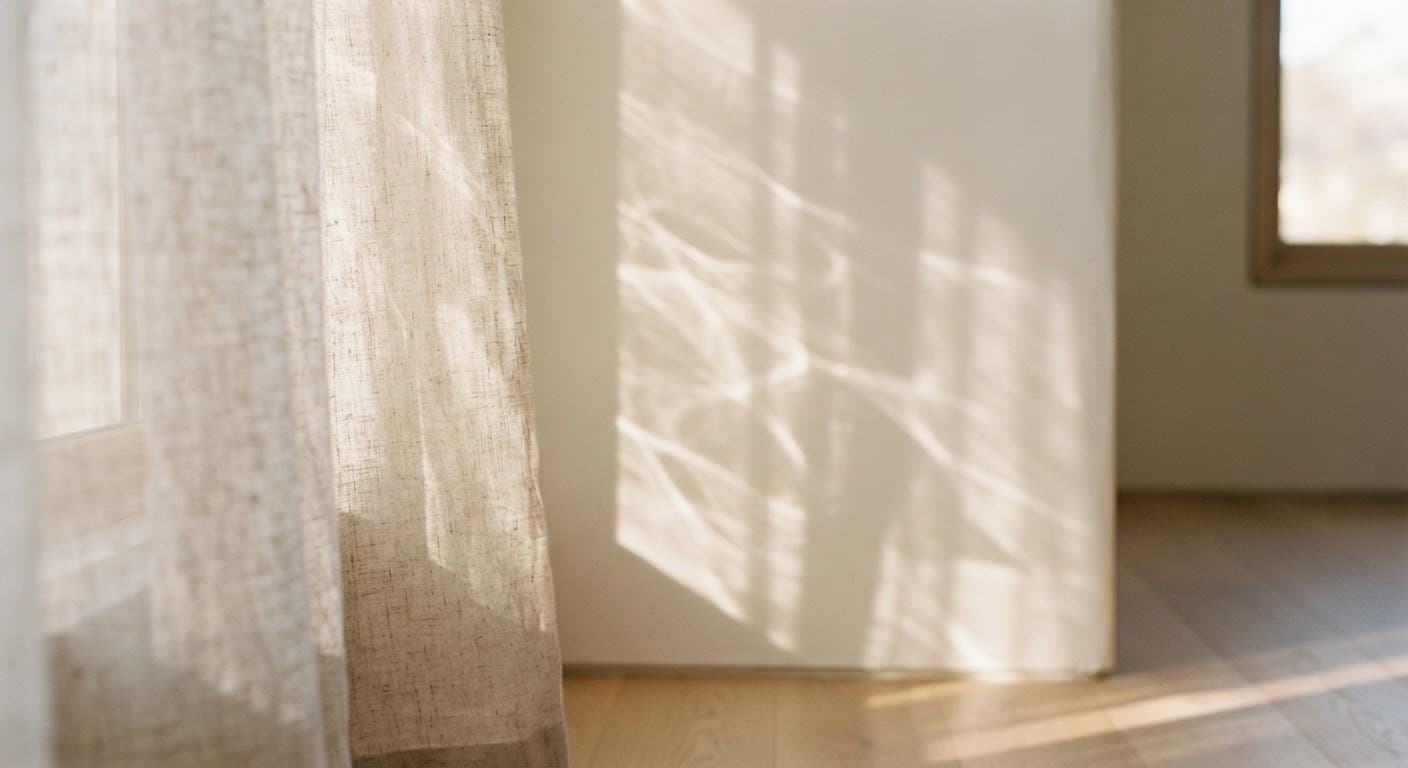 Light rippling through sheer woven linen